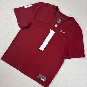 WASHINGTON STATE COUGARS x NIKE Youth Football Jersey Large Crimson Red WSU Boys
